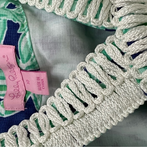 Lilly Pulitzer Blue & Green Bamboo Shift Dress. Size 10 - Picture 6 of 15